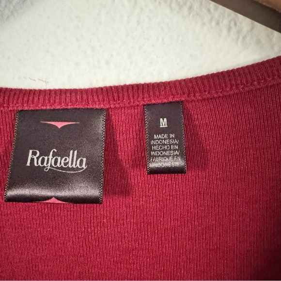 Rafaella Wine Red Cotton Zipper Top Size Medium Retro Sexy Flirty Zip Neckline - Picture 5 of 13